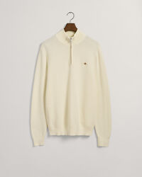 Textured Cotton Half-Zip Sweater