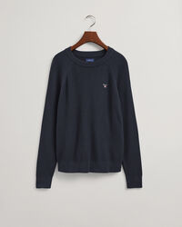 Teens Casual Cotton Ribbed Crew Neck Sweater