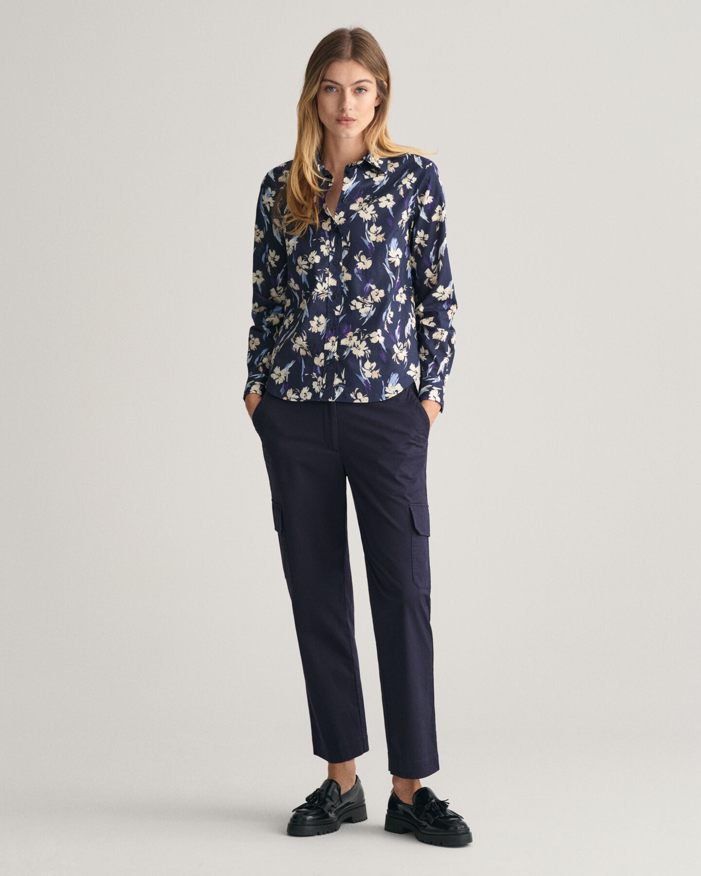 Regular Fit Floral Print Cotton Voile Shirt