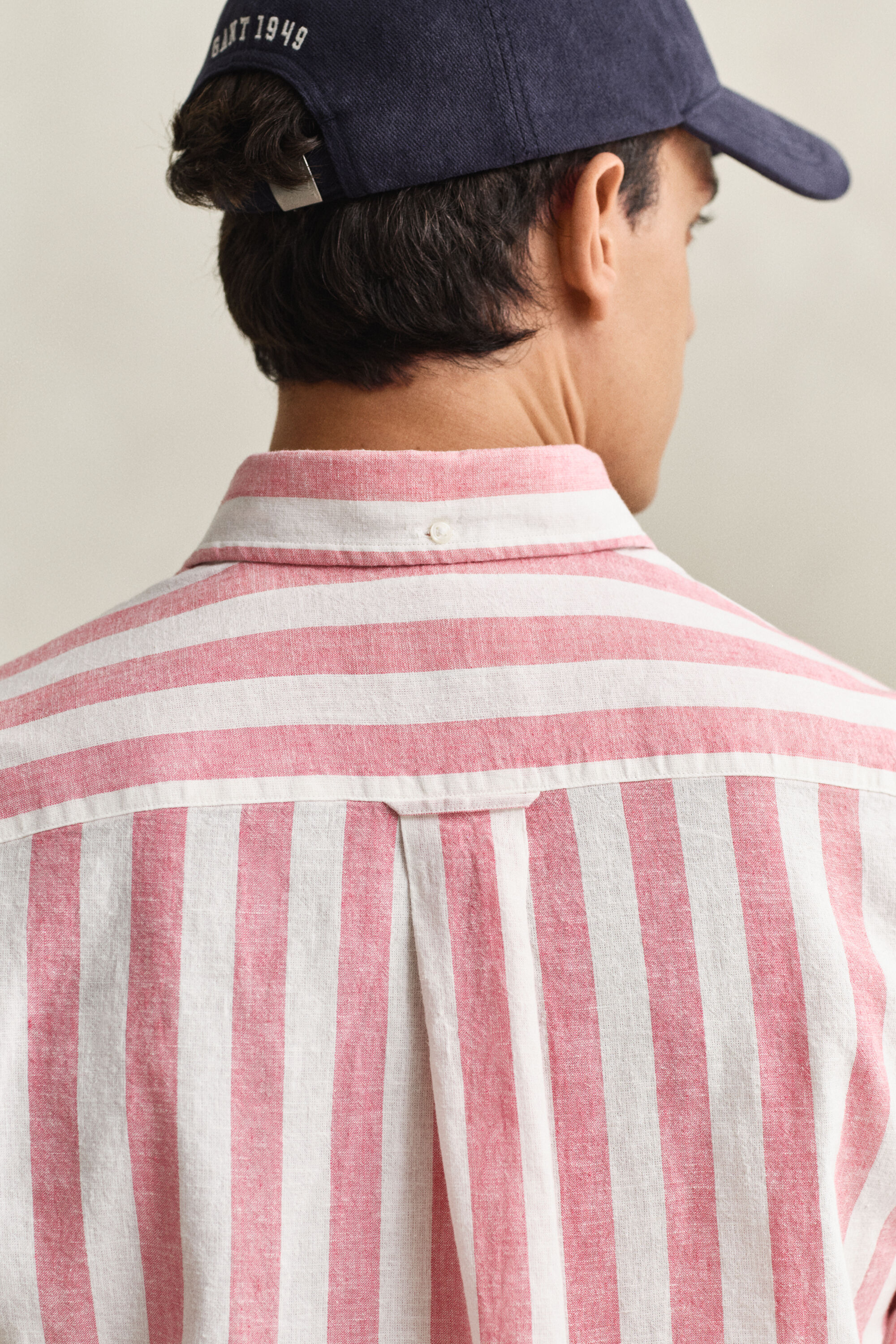 Striped Linen Blend Short Sleeve Shirt