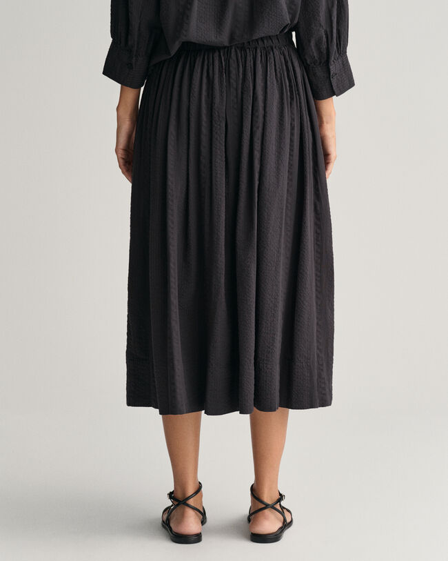 Seersucker Striped Pull-On Skirt