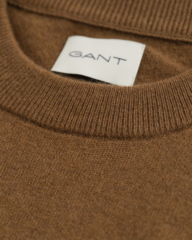 GANT Superfine Lambswool Crew Pull, Tartan Green, M Homme