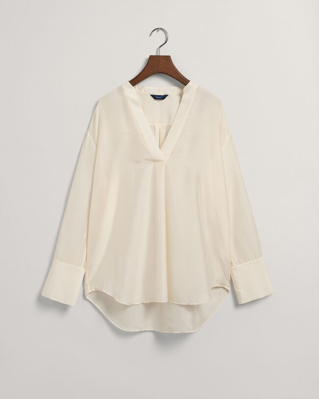 Relaxed Fit Stand Collar Blouse