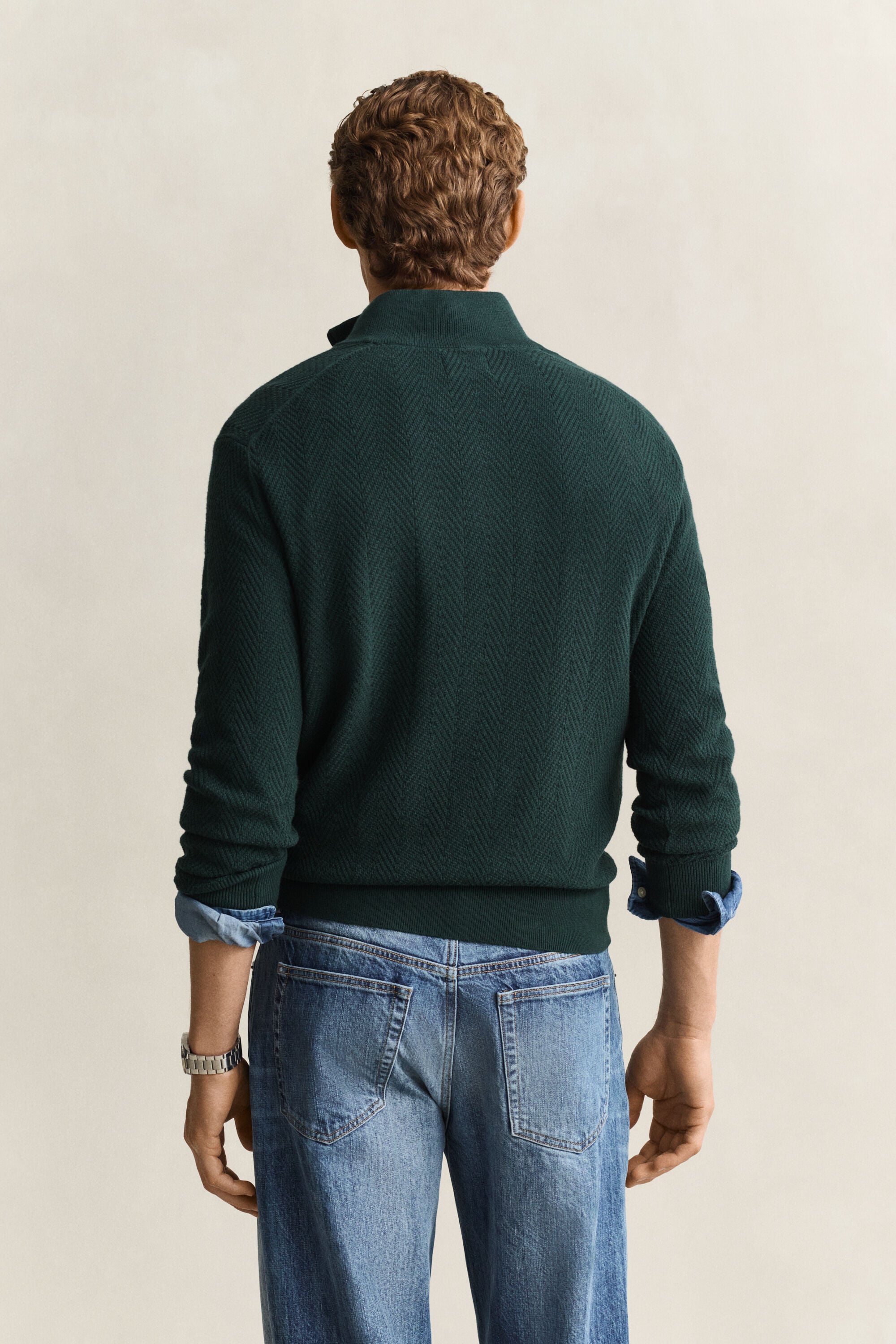Herringbone Half-Zip Sweater