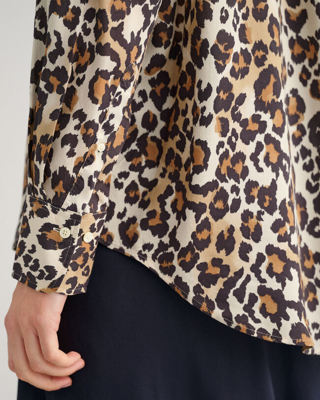 Relaxed Fit Leopard Modal Shirt