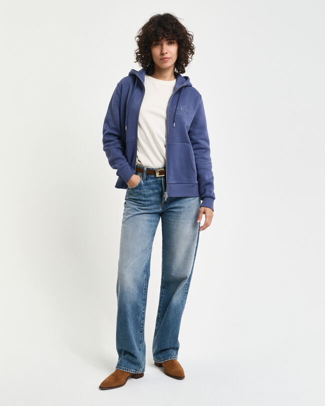 Tonal Shield Zip Hoodie