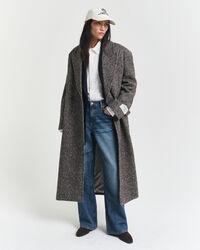 Herringbone Wool Blend Overcoat