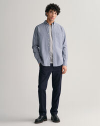 Regular Fit Micro Checked Poplin Shirt