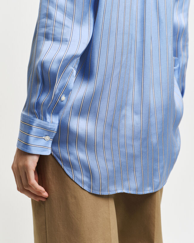 Relaxed Fit Striped Fluid Shirt