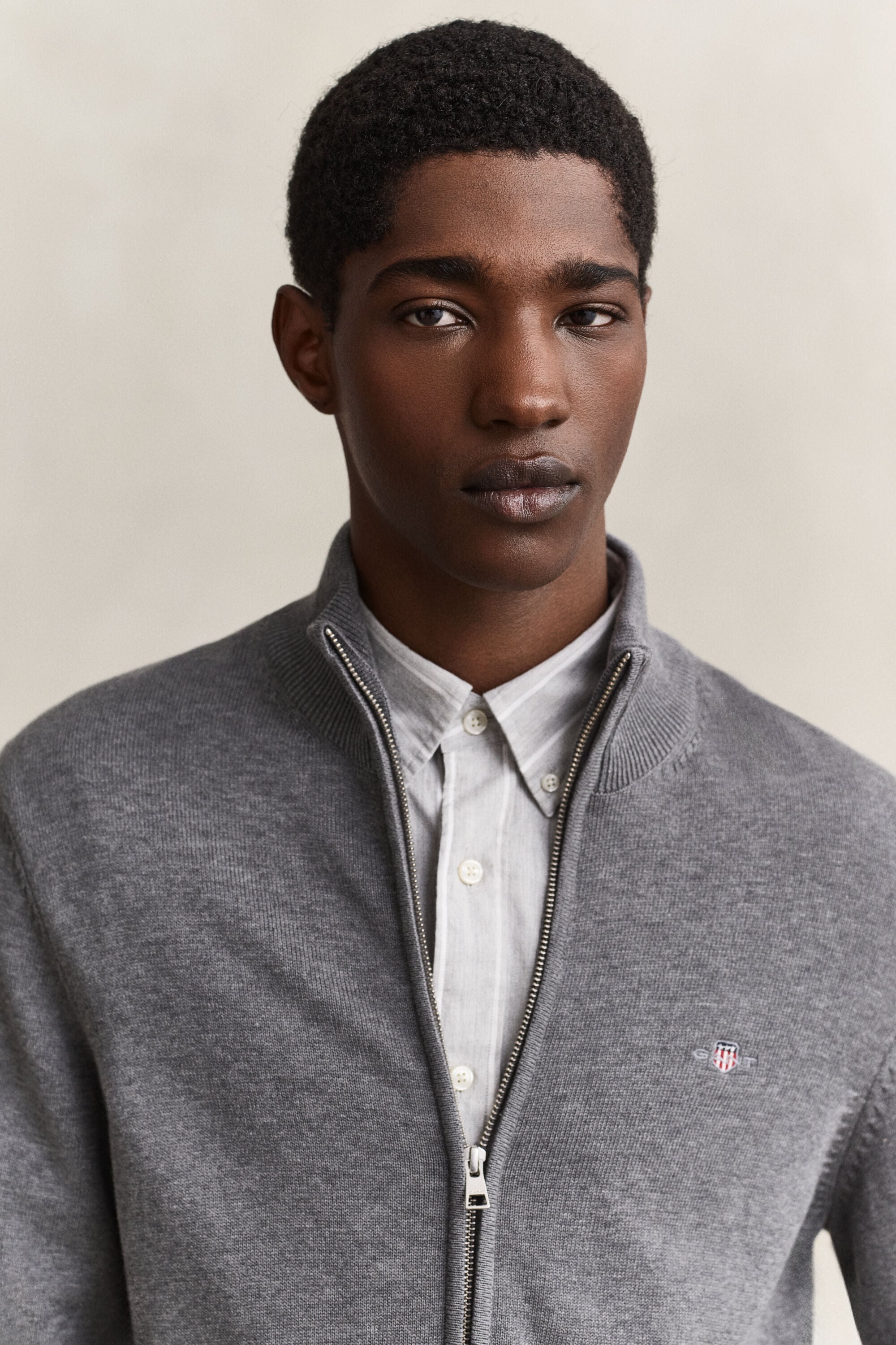 Casual Cotton Zip Cardigan