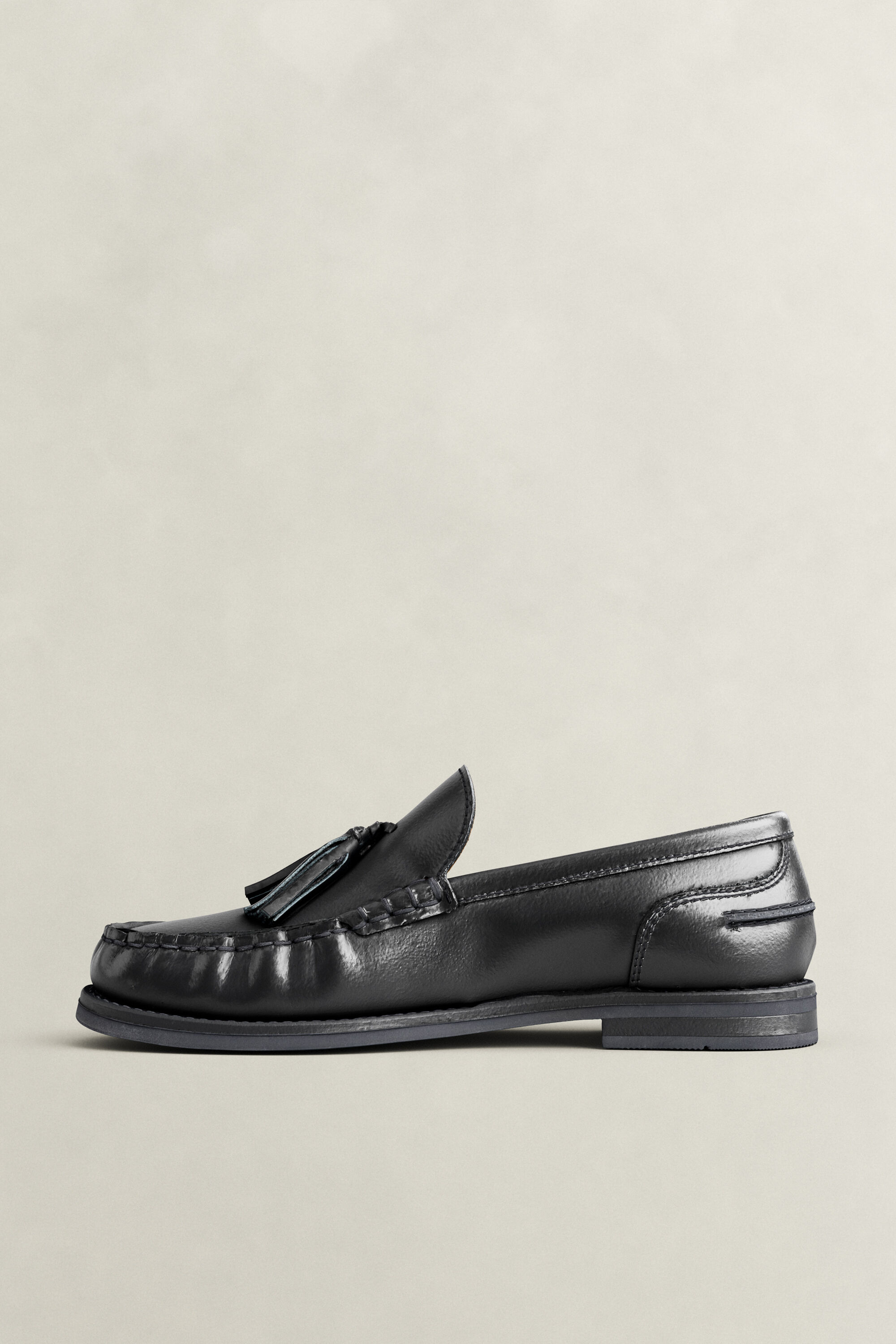 Gracelyn Leather Loafers — BLACK