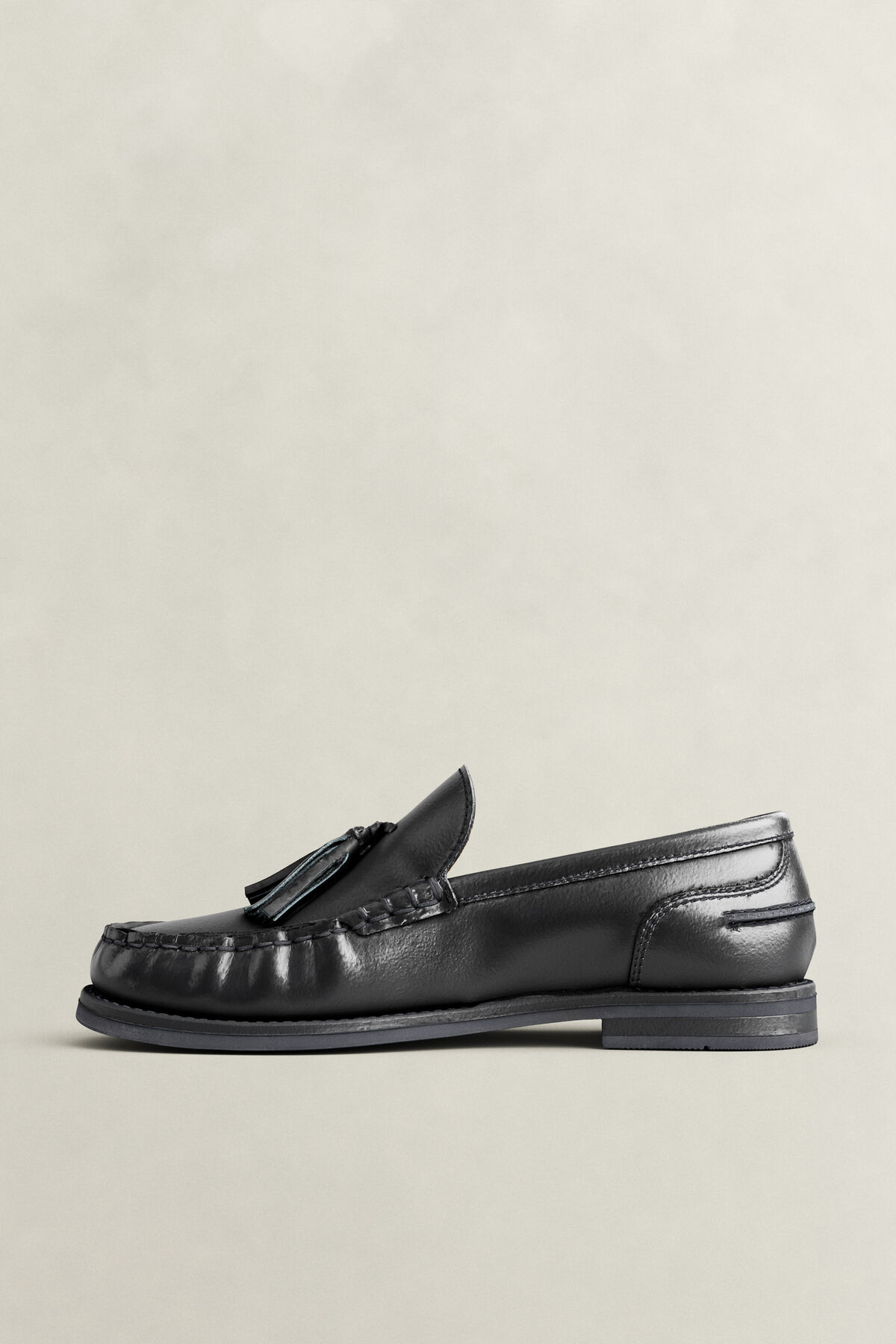 Gracelyn Leather Loafers — BLACK