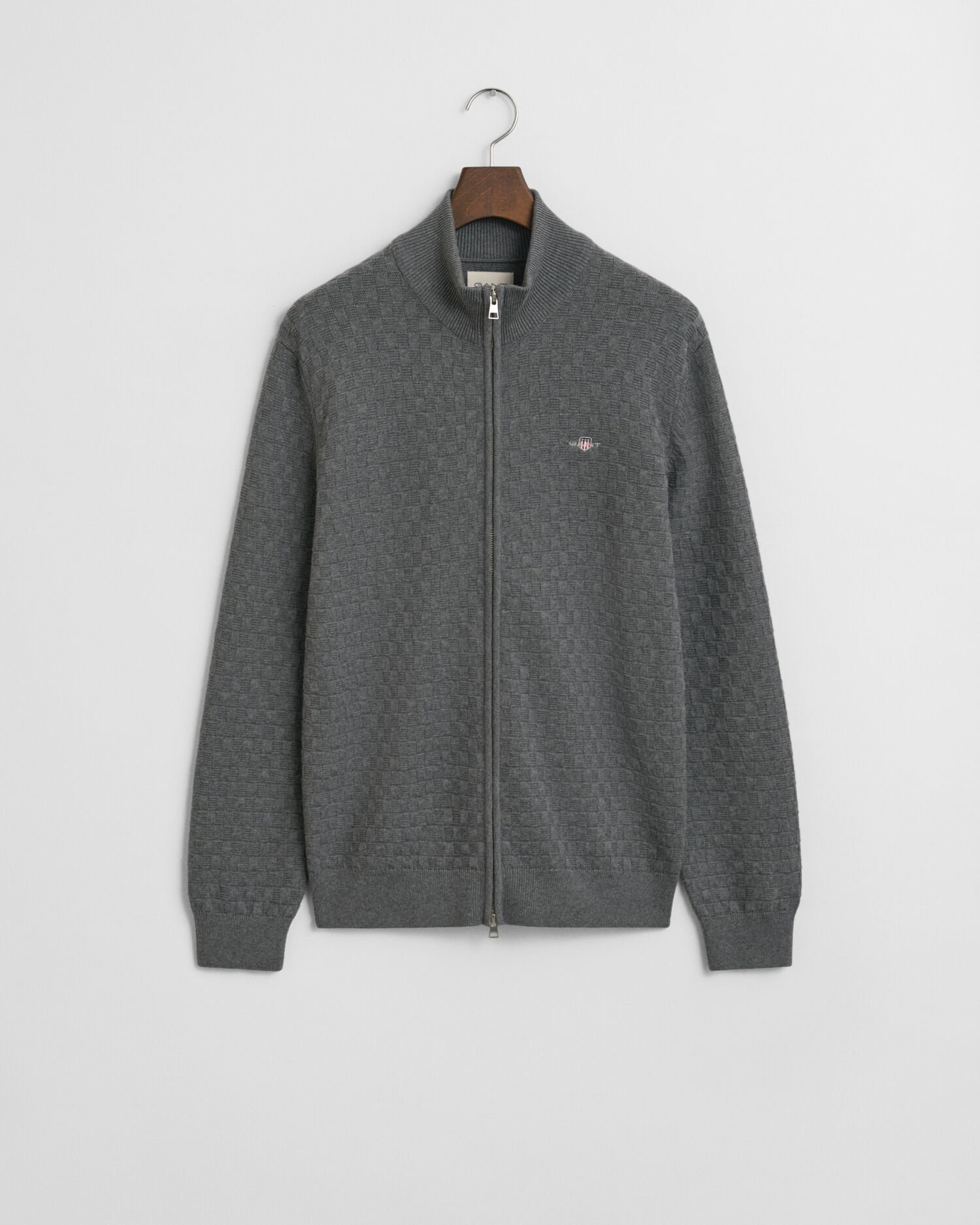 Micro Textured Zip Sweater