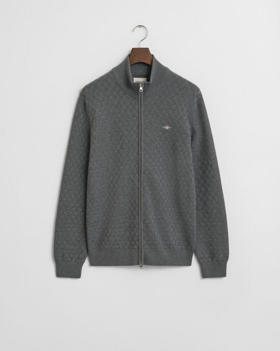 Micro Textured Zip Sweater