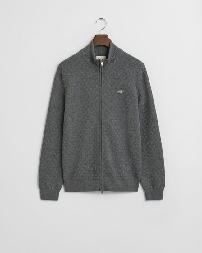 Micro Textured Zip Sweater