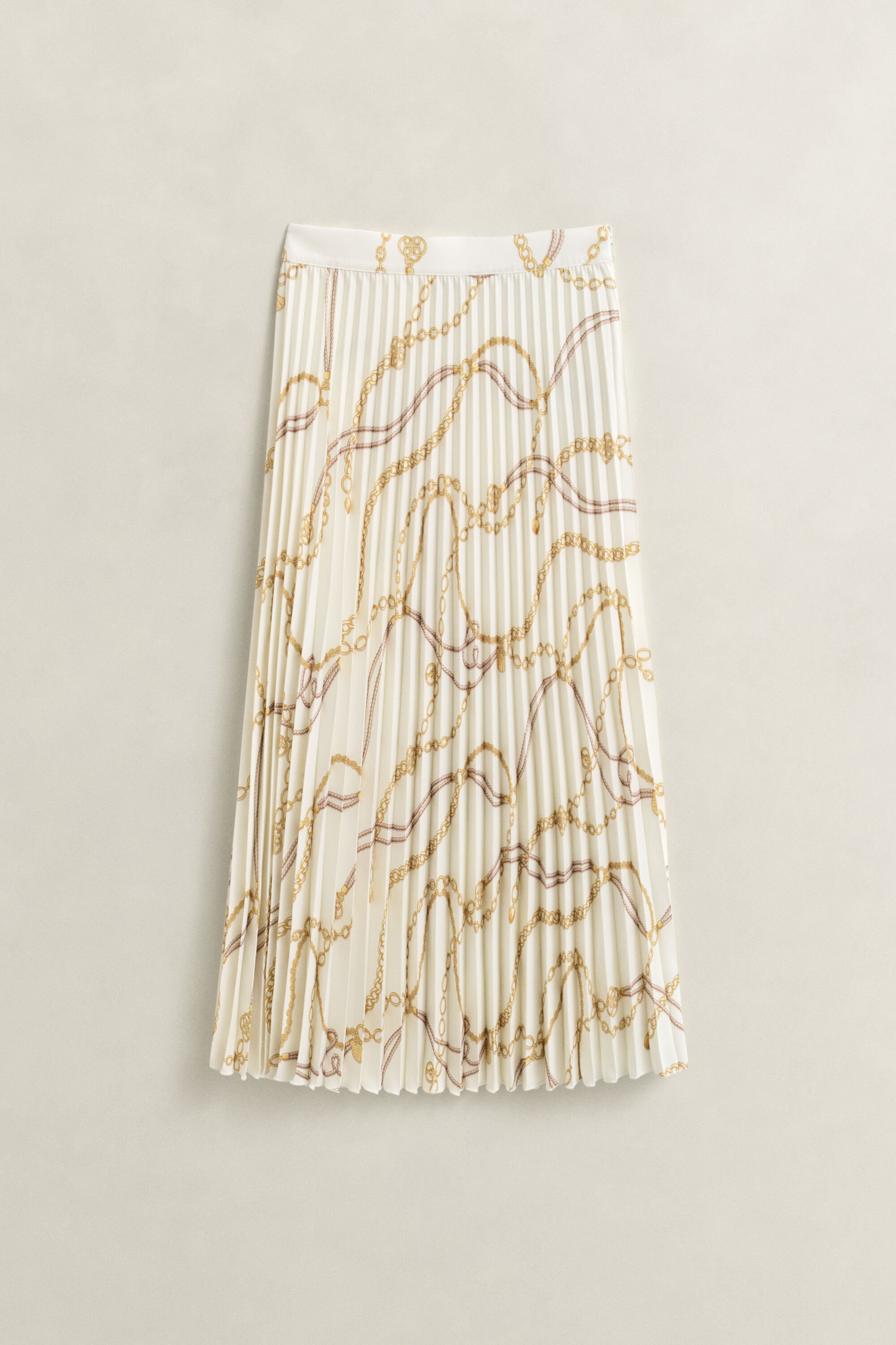 Printed Pleated Midi Skirt