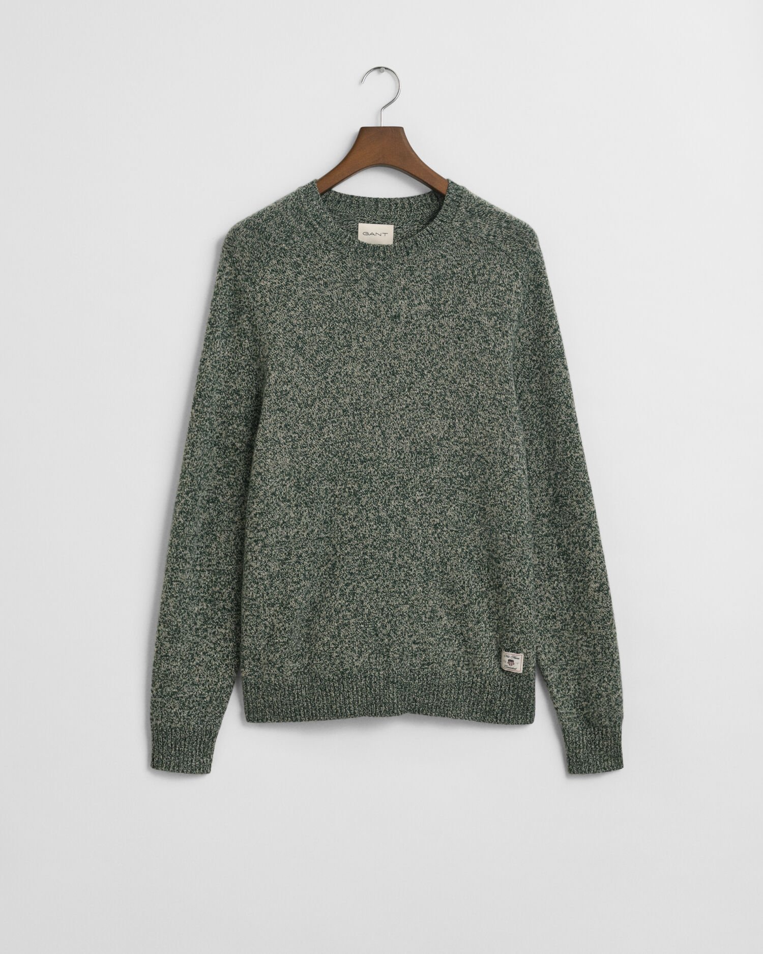 Wool Blend Mouliné Crew Neck Sweater