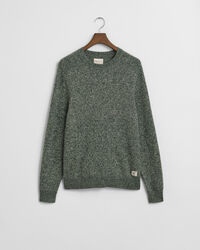 Wool Blend Mouliné Crew Neck Sweater