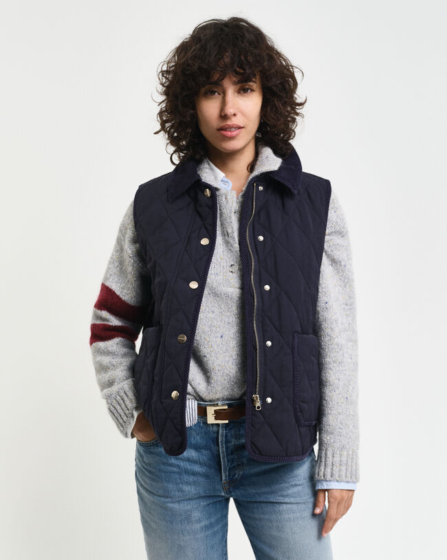 Quilted Corduroy Detailed Vest