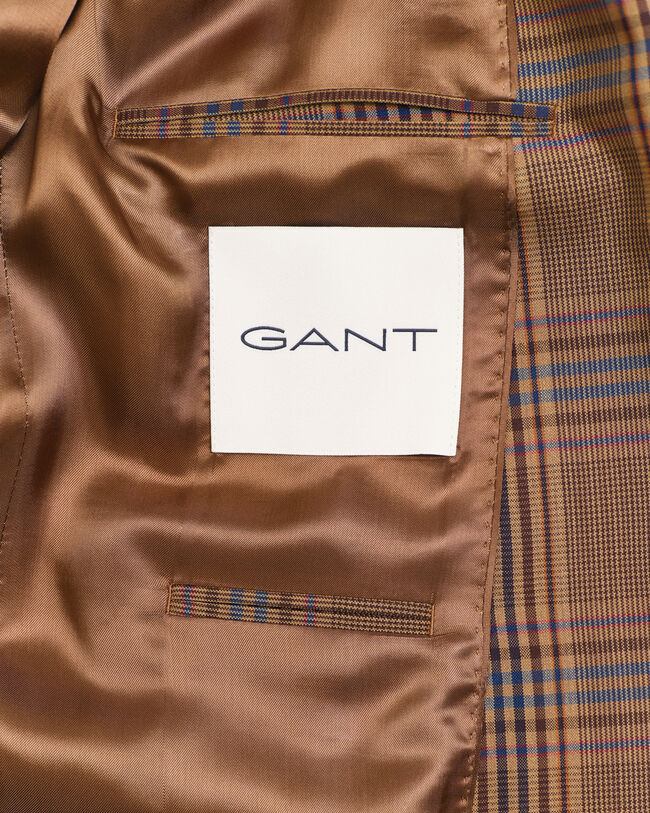 Relaxed Fit Checked Wool Blazer