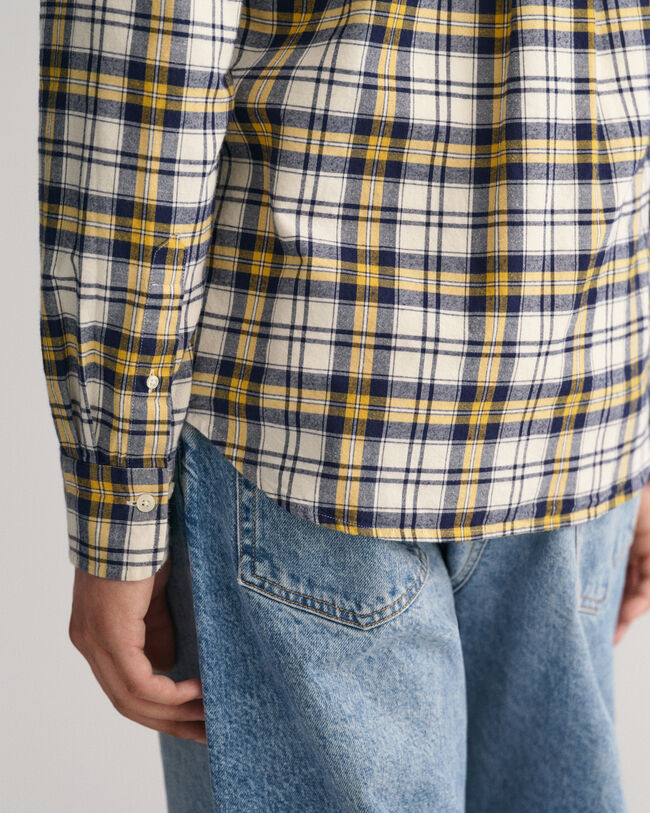 Regular Fit Checked Brushed Oxford Shirt