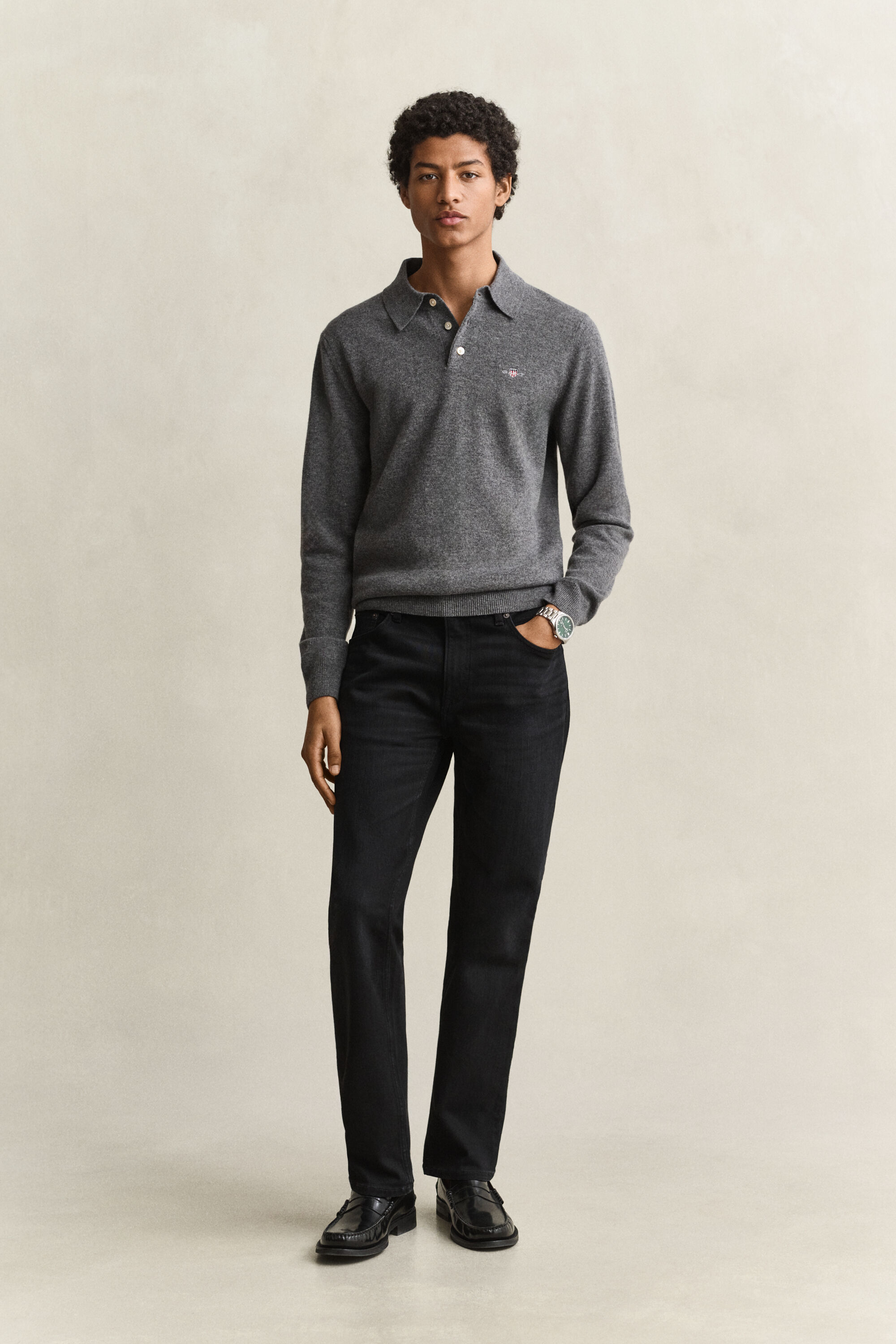Superfine Lambswool Polo Sweater