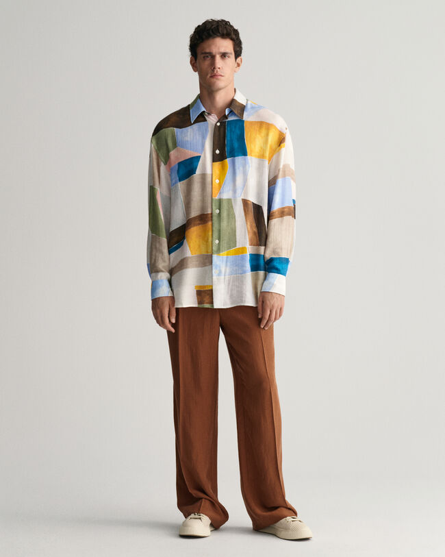 Relaxed Fit Silk Suit Pants