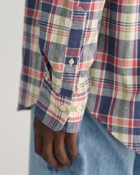 Regular Fit Checked Cotton Linen Shirt