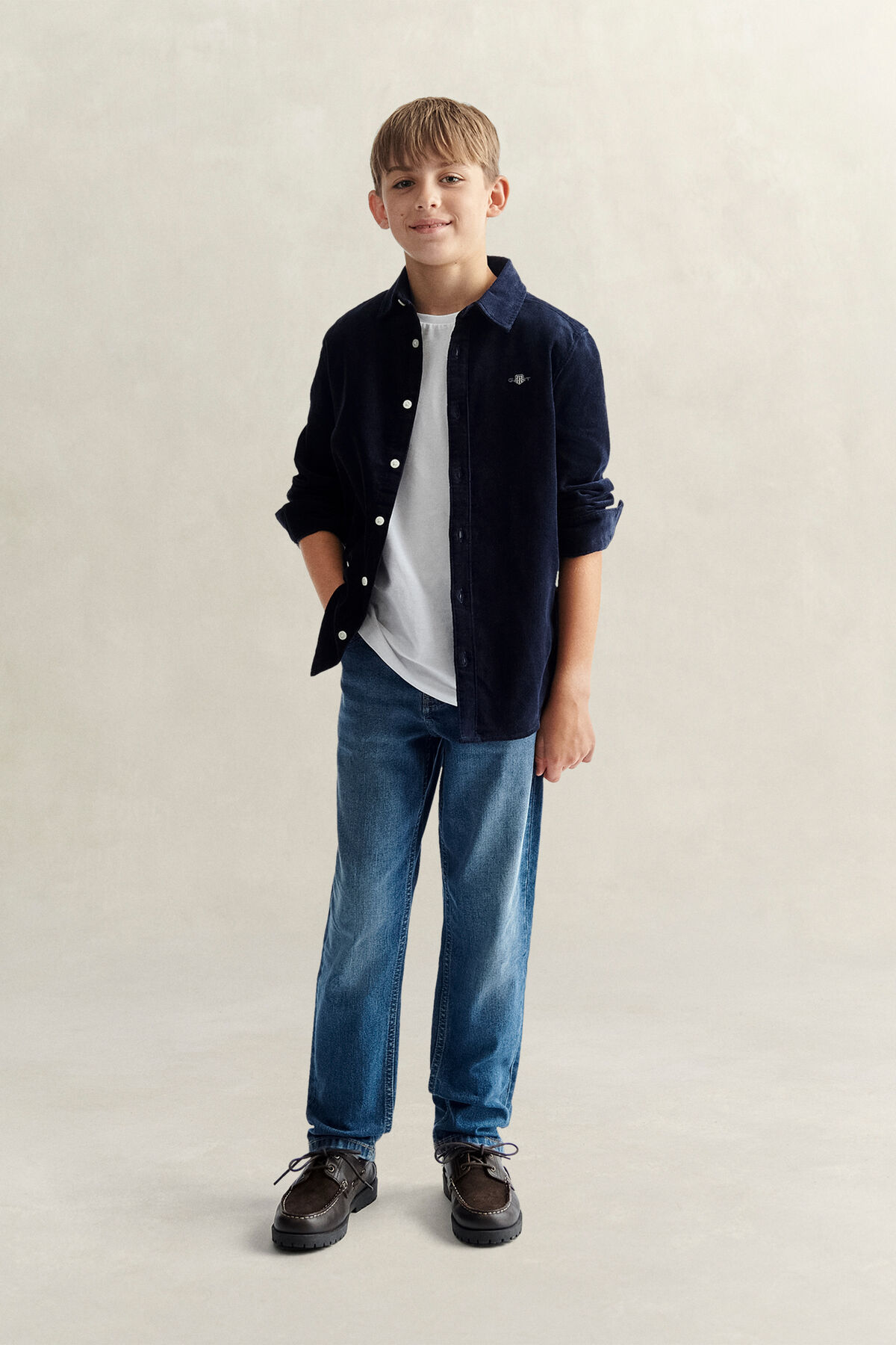 Teen Boys Corduroy Shirt — EVENING BLUE