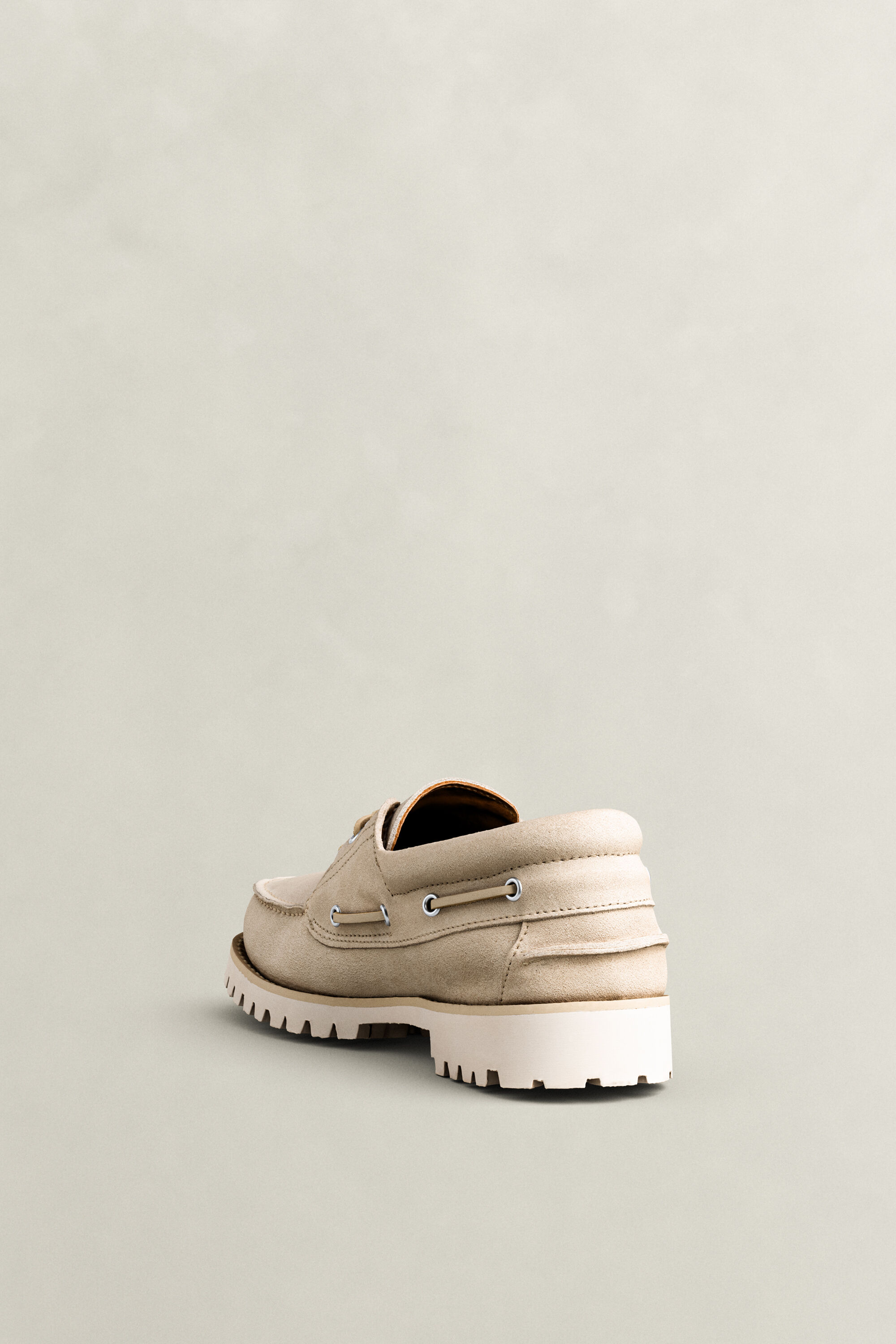 Tratton Suede Boat Shoes — OAT BEIGE