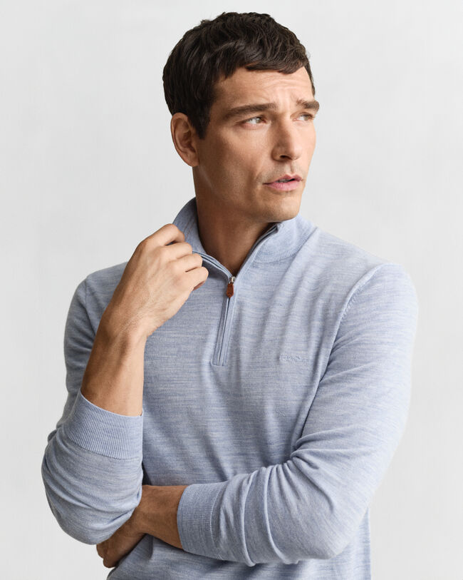Extra Fine Merino Wool Half-Zip Sweater