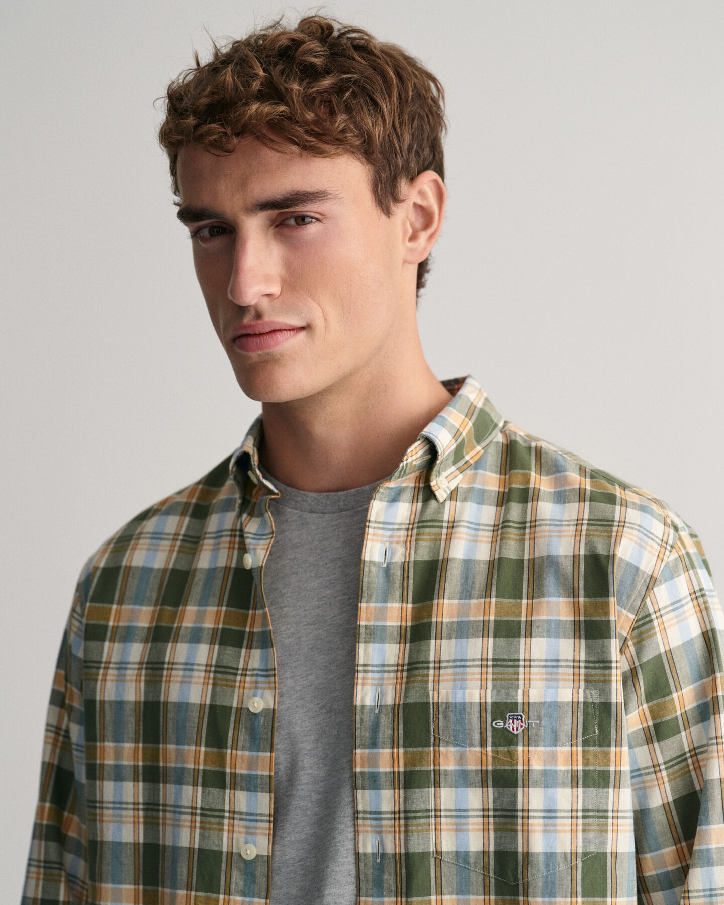 Regular Fit Checked Cotton Linen Shirt