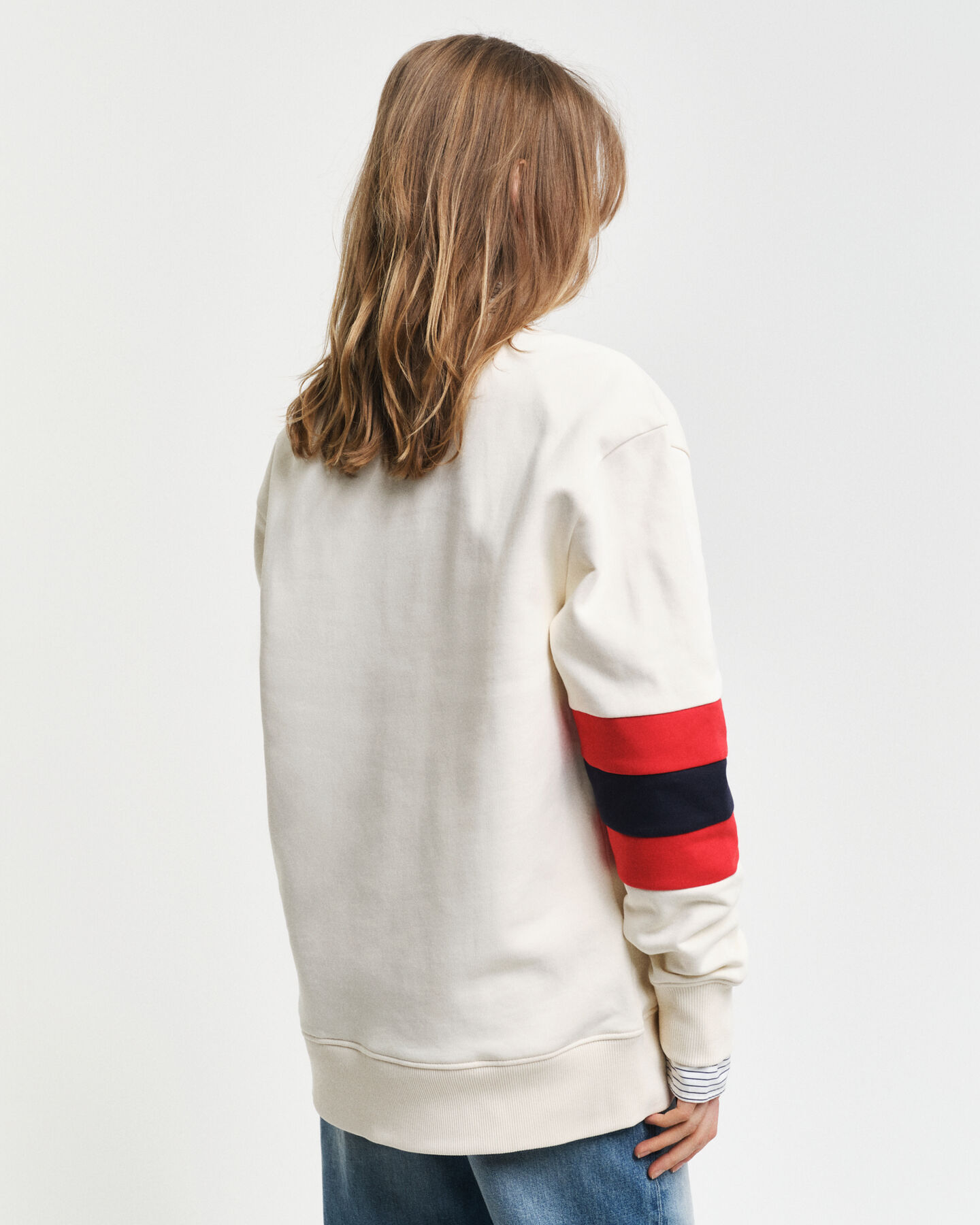 Color Blocked Sleeves Crew Neck Sweatshirt