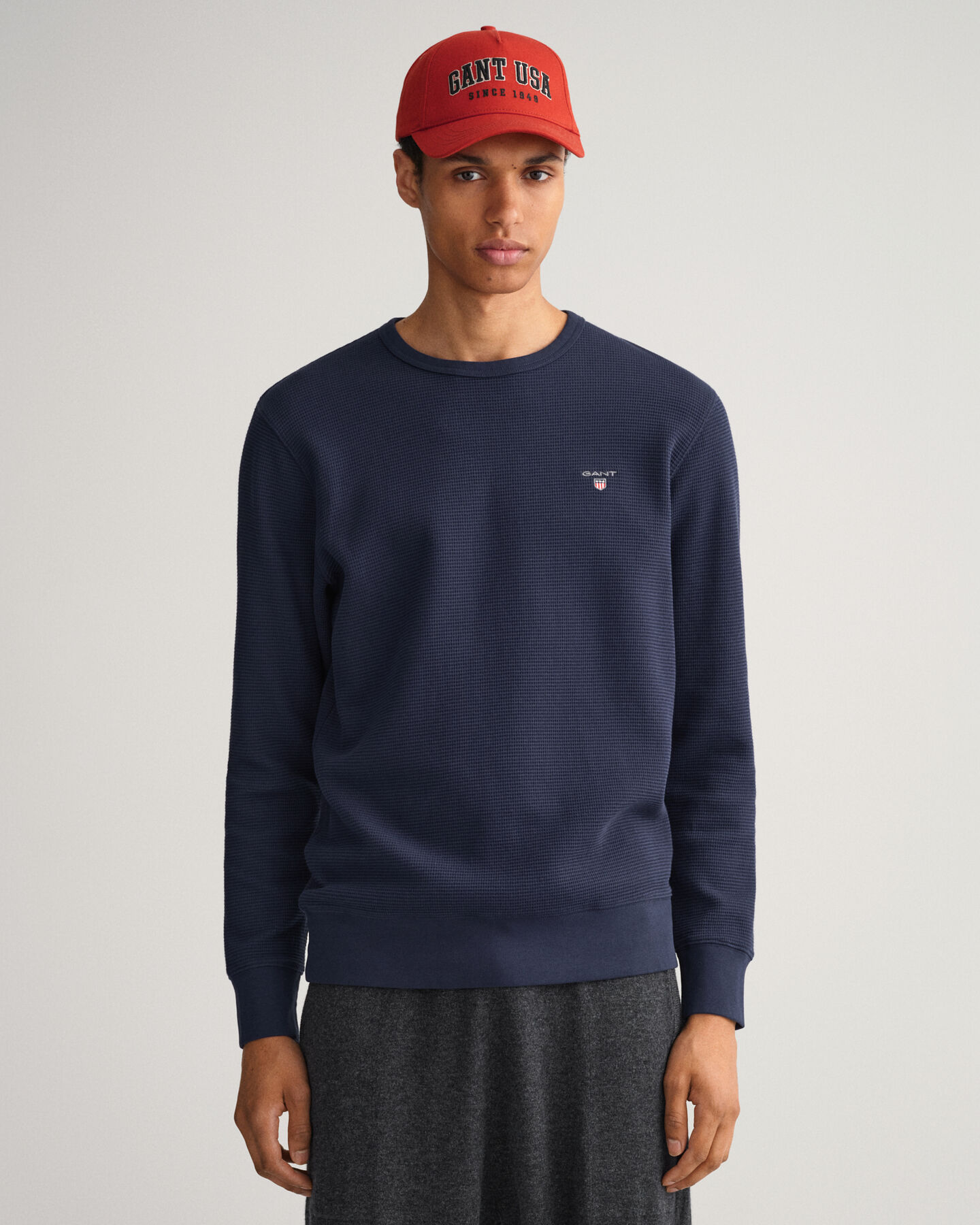 Waffle Crew Neck Sweatshirt