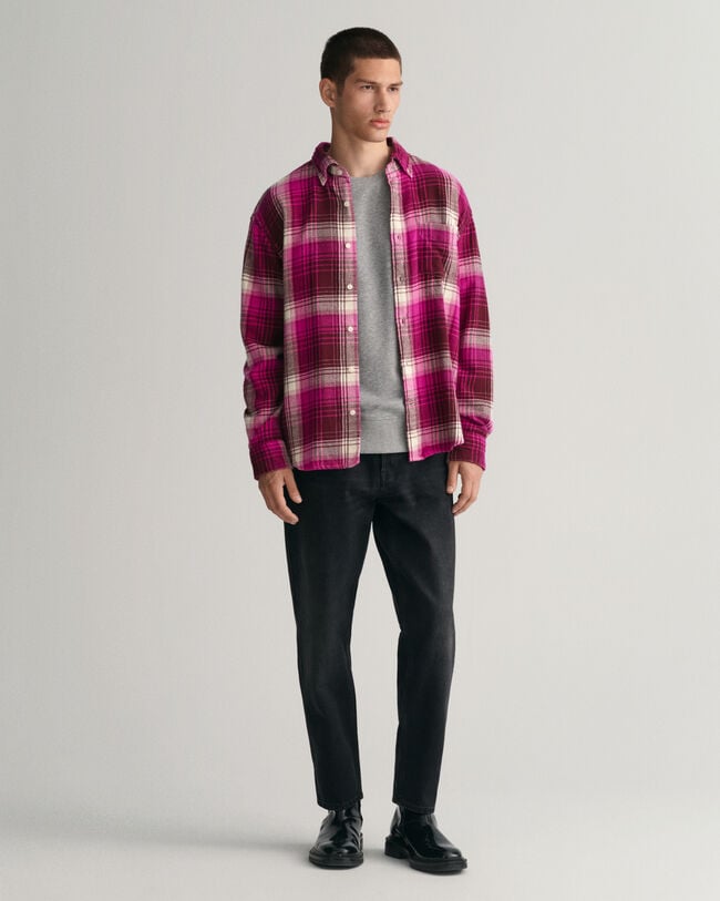 Relaxed Fit Checked Heavy Flannel Shirt