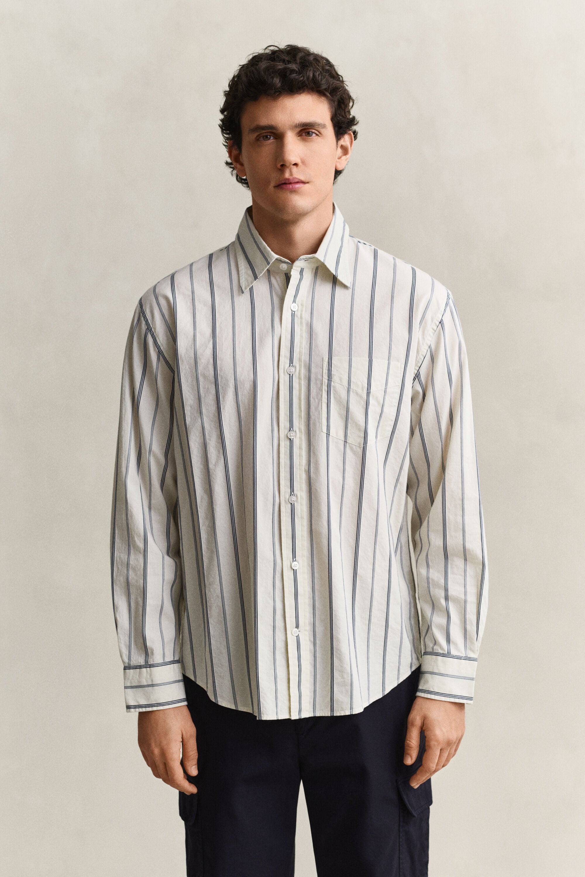 Relaxed Fit Dobby Striped Shirt