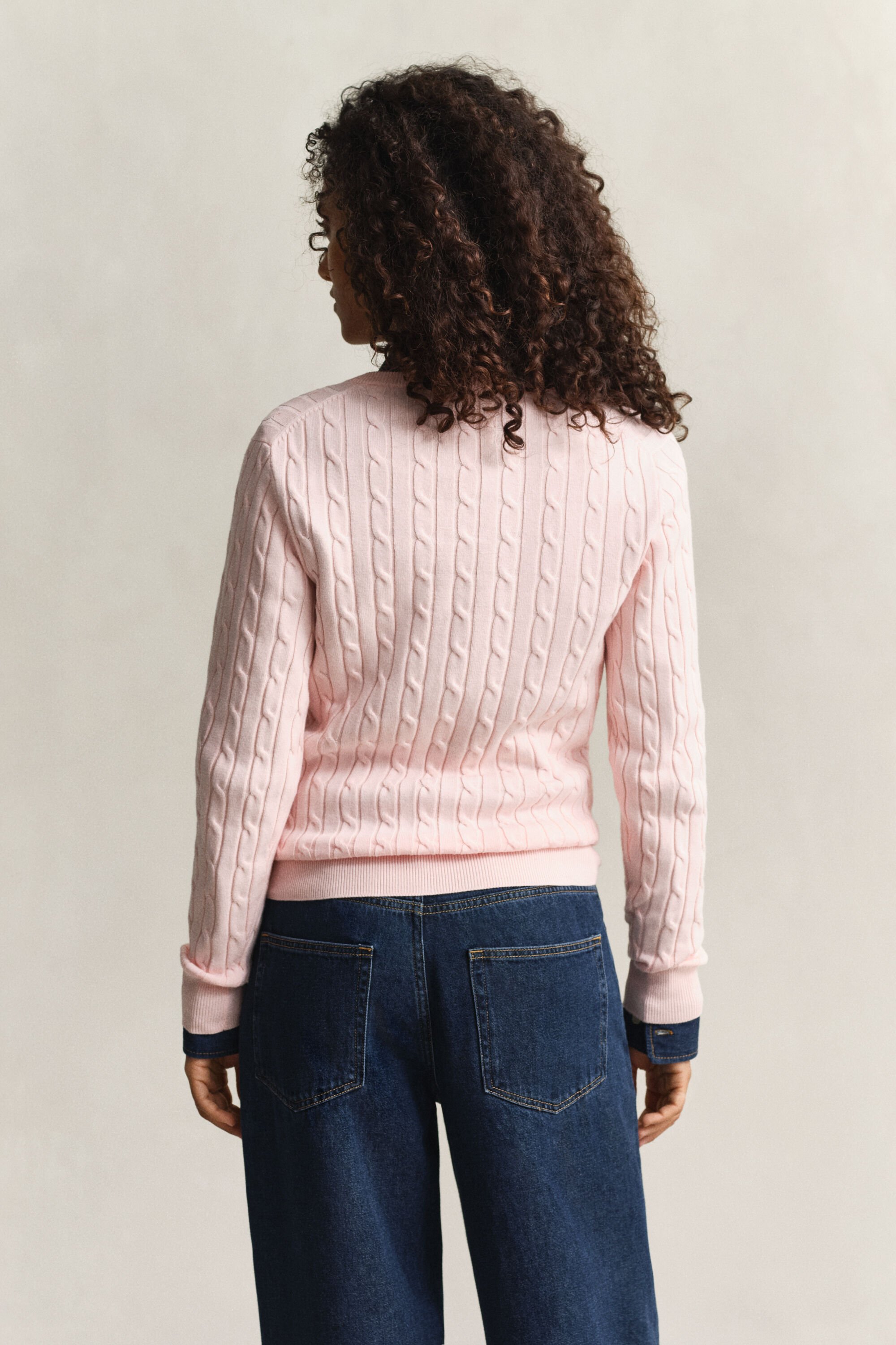 Cable Knit V-Neck Sweater