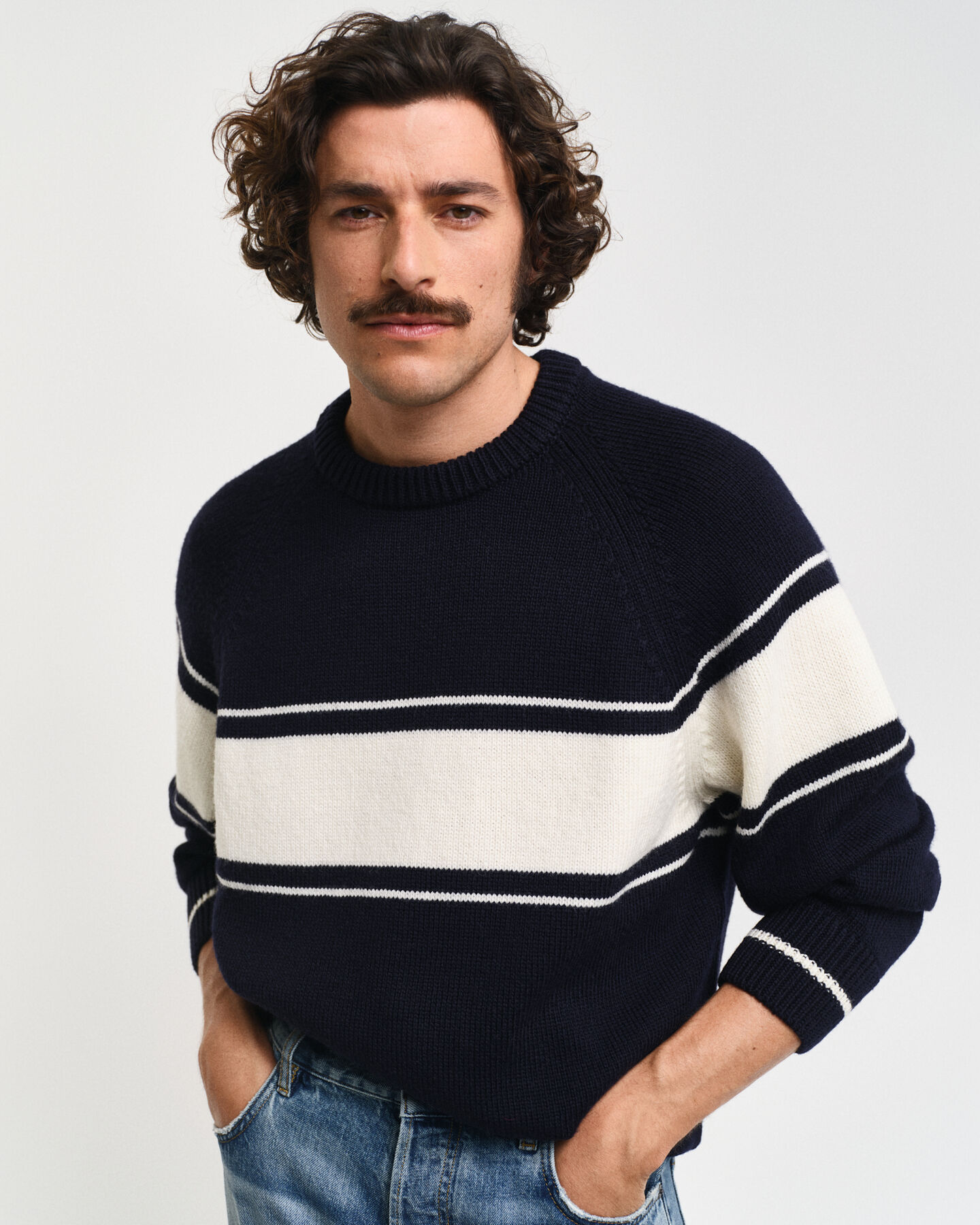 Striped Wool Crew Neck Sweater