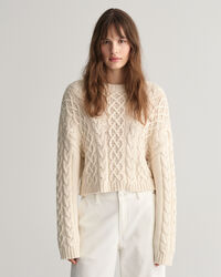 Cable Knit Crew Neck Sweater