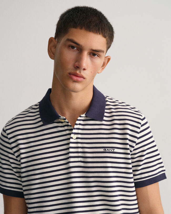 Striped Piqué Polo Shirt