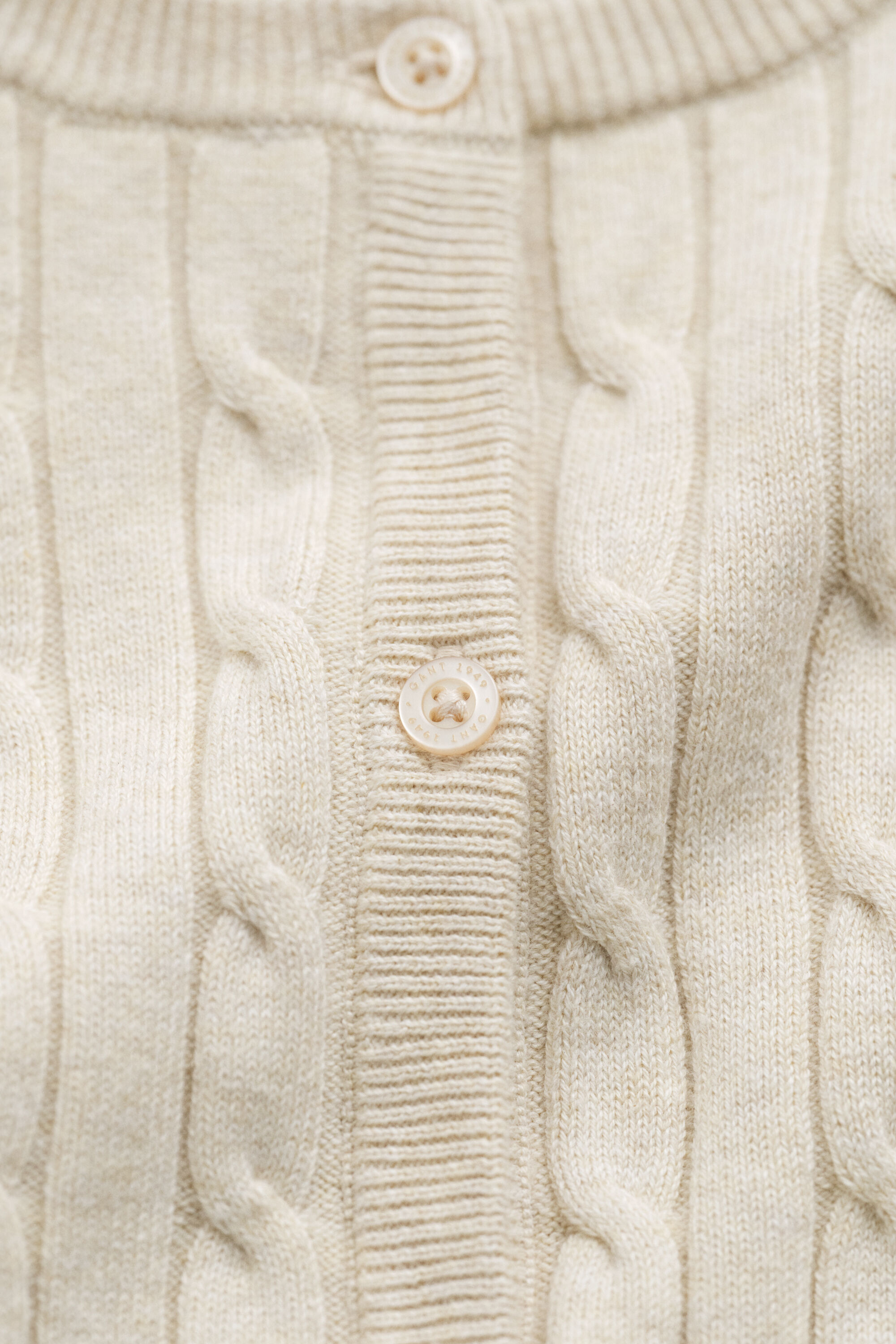 Stretch Cotton Cable Knit Cardigan