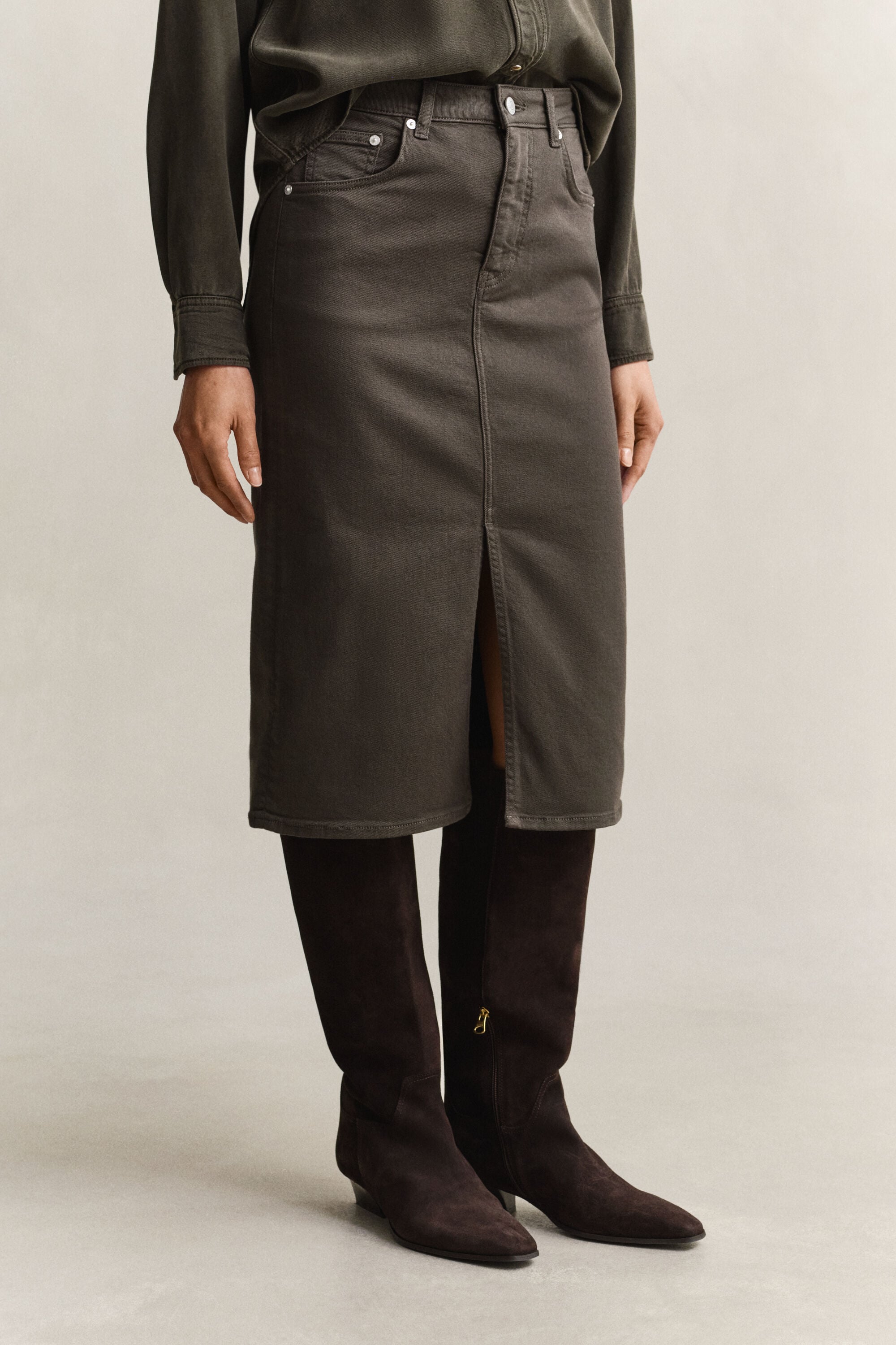 Twill Colored Pencil Skirt