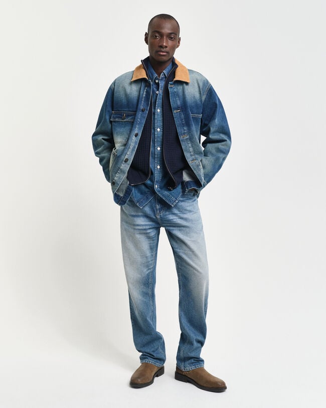 Textured Cotton Zip Cardigan