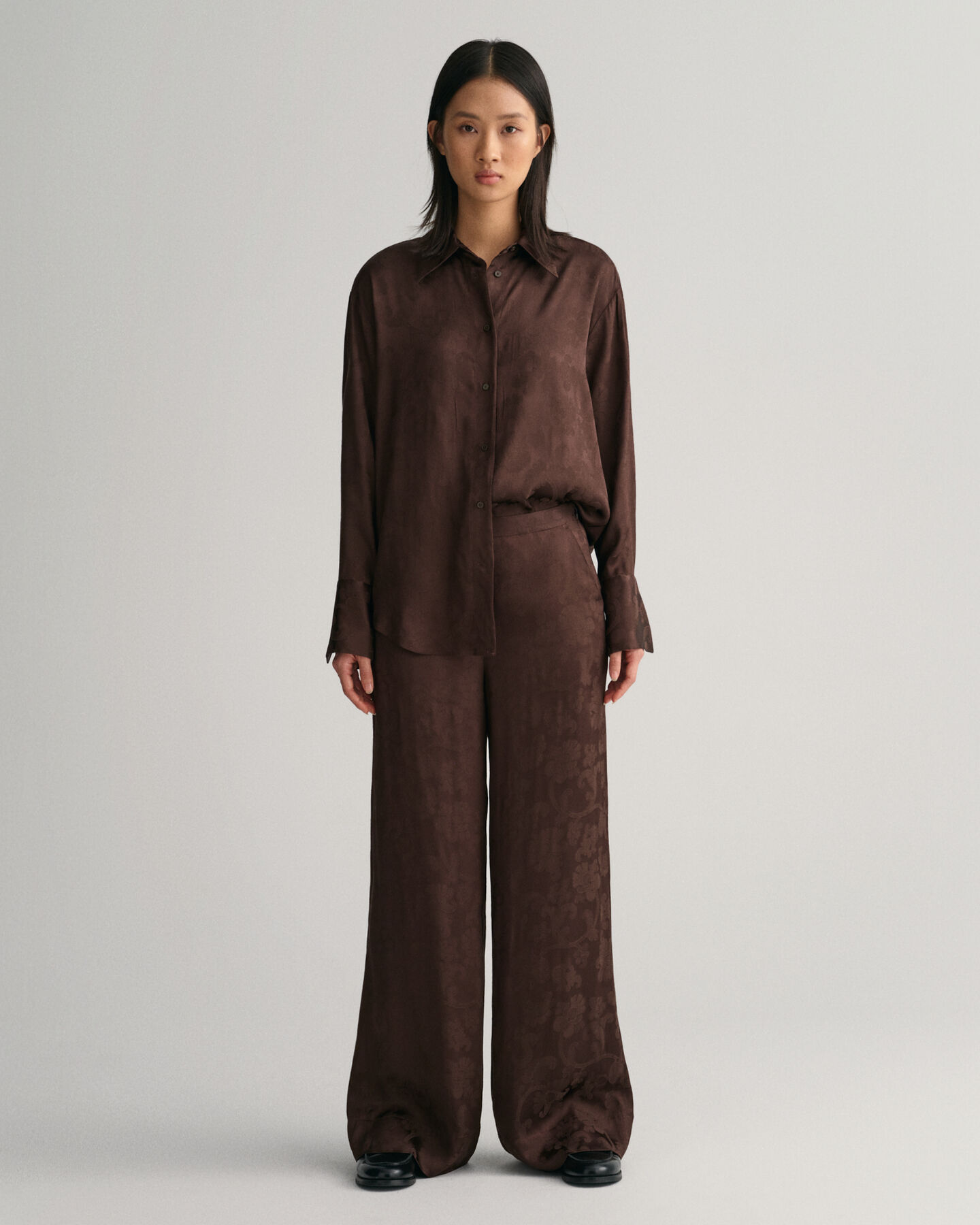 Wide Leg Lace Jacquard Pants