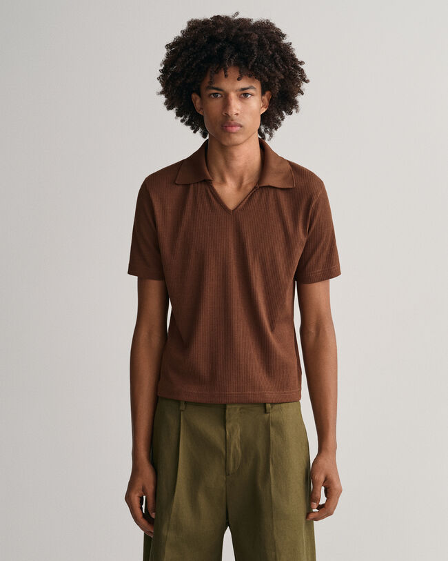 70s-Inspired Piqu&eacute; Polo Shirt