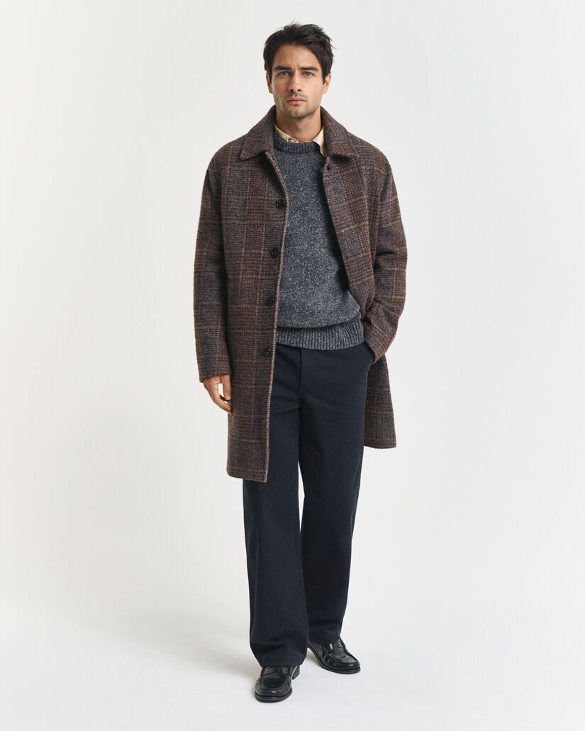 Wool Blend Nepps Crew Neck Sweater