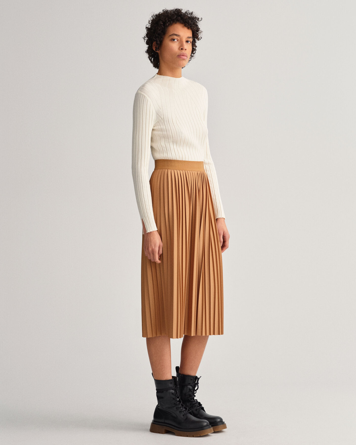 Pleated Jersey Skirt