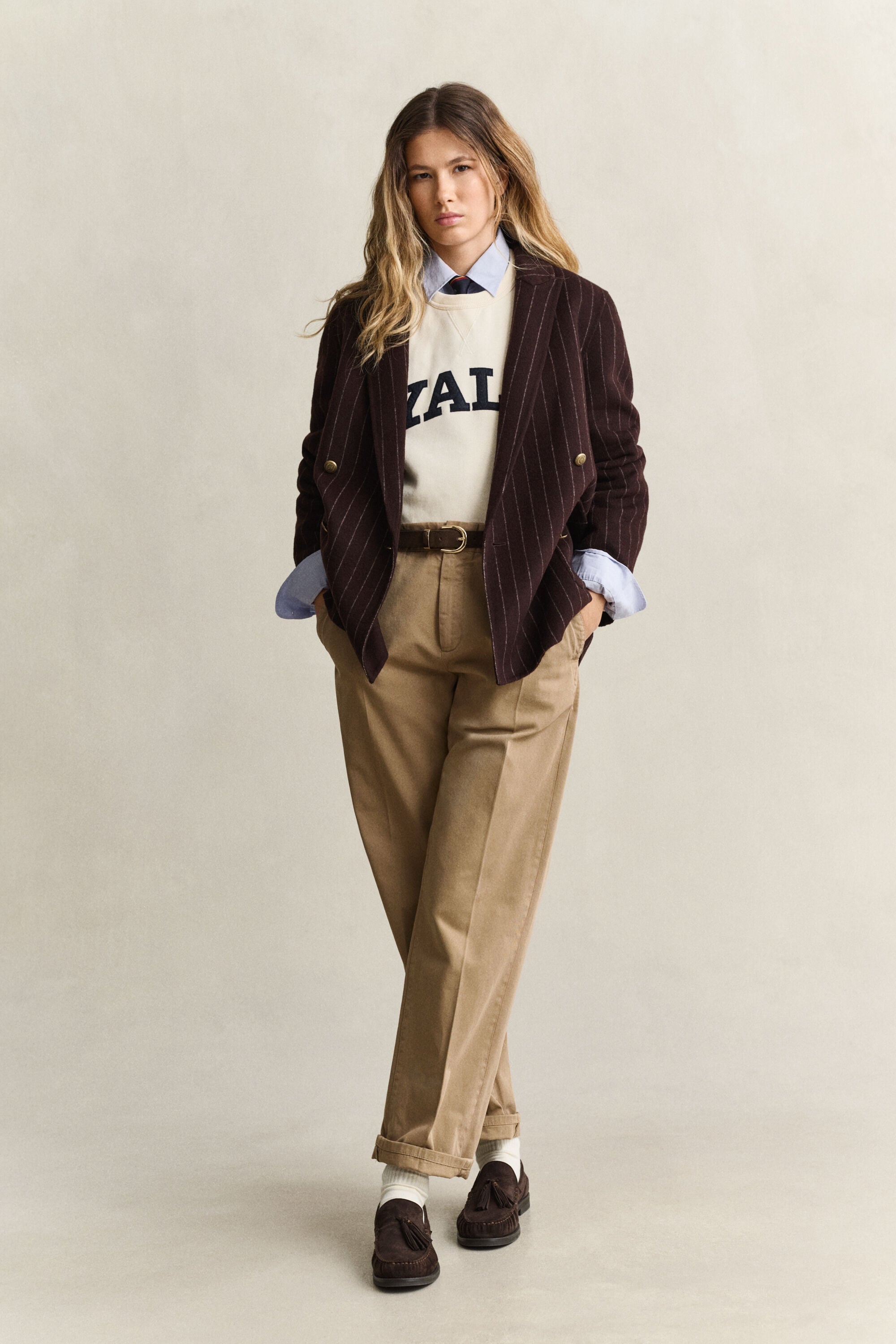 Gant x Yale Pinstriped Handstitched Blazer