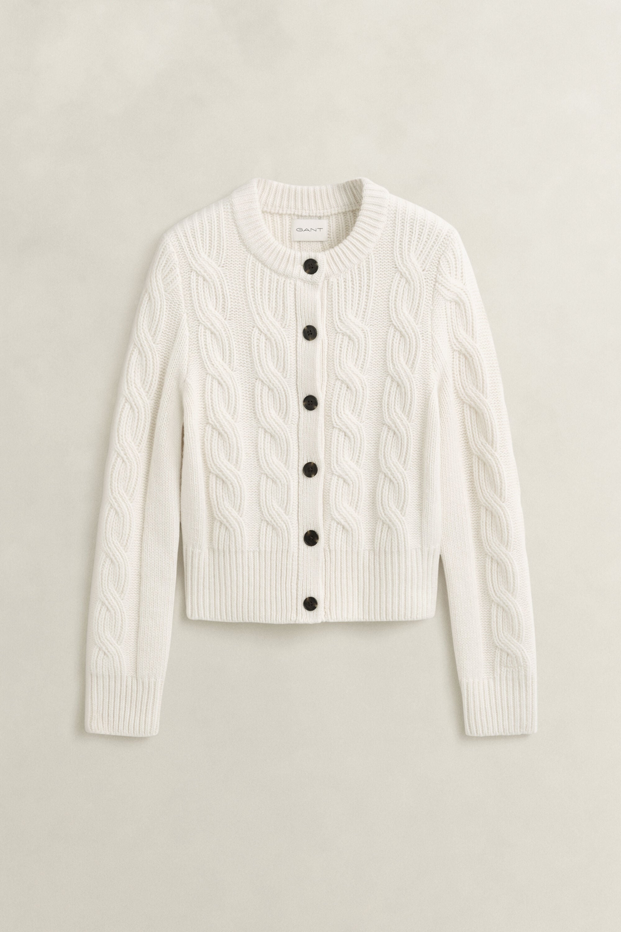 Wool Blend Cable Knit Cardigan