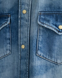 Relaxed Fit Bleach Wash Western Shirt